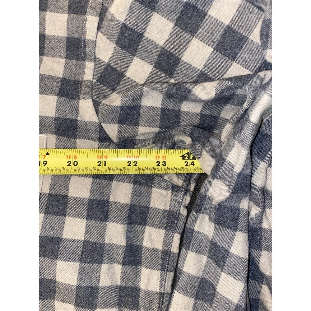 J‎ McLaughlin Flannel Shirt Gray Check 100% Cotton Mens L Gorpcore Bloke Grampa